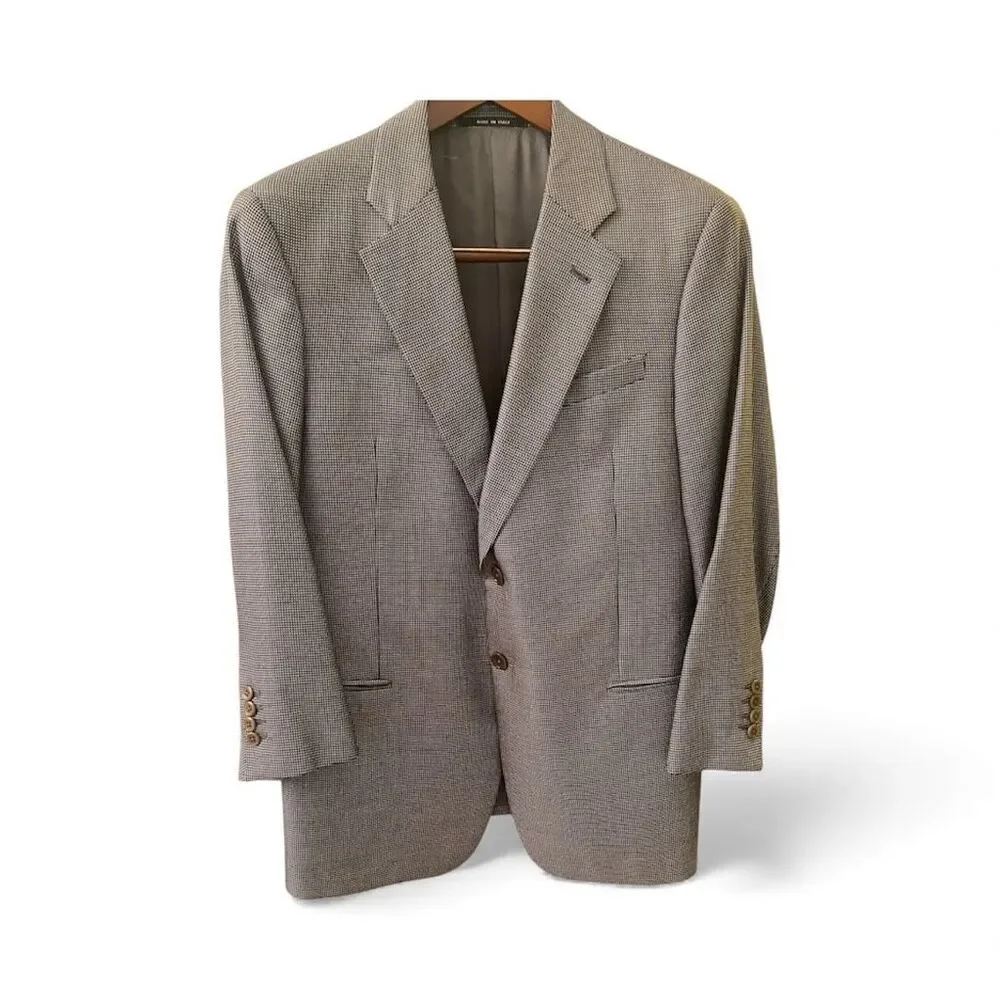 Armani Collezioni Grey Wool/ Silk Two Button Men Blazer SzL / 44R